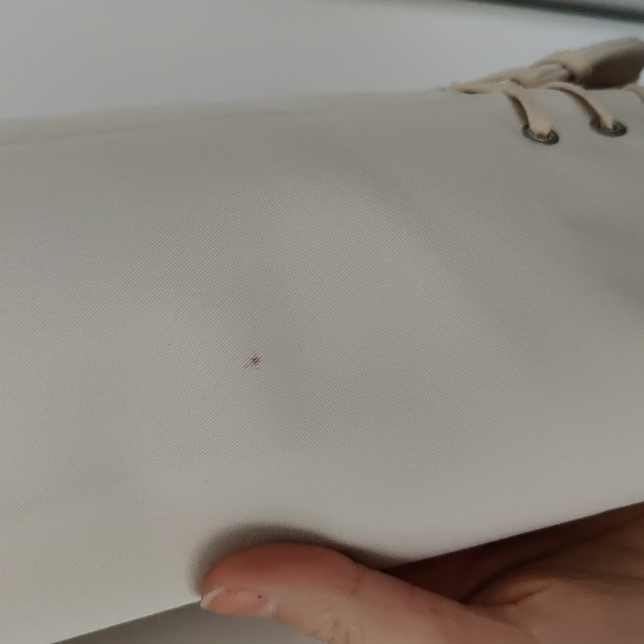 Cream jacket with leather wrap stitch details Redd Jeans - Picture 3 of 4